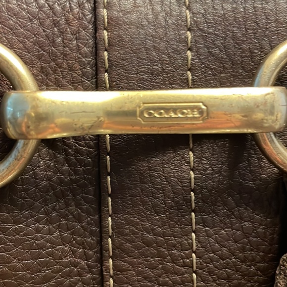 Brown leather Coach tote - Picture 3 of 13